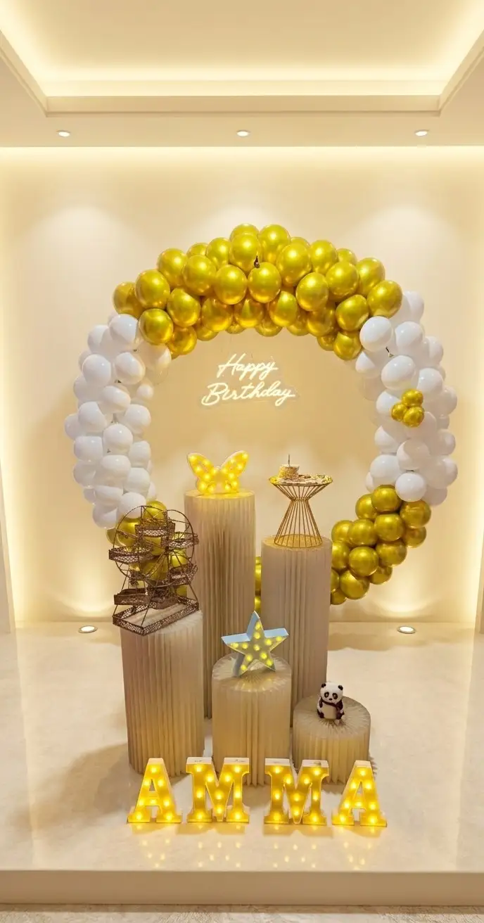 White and Golden Ring Home Decor